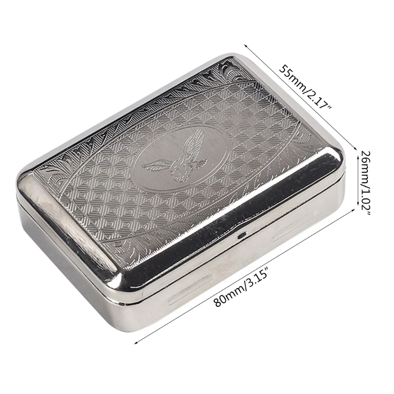 F2TE Cigarette Case Stainless Steel Vintage Cigarette Cases for Men Adults Use Storage Container Retro Jewelry Box