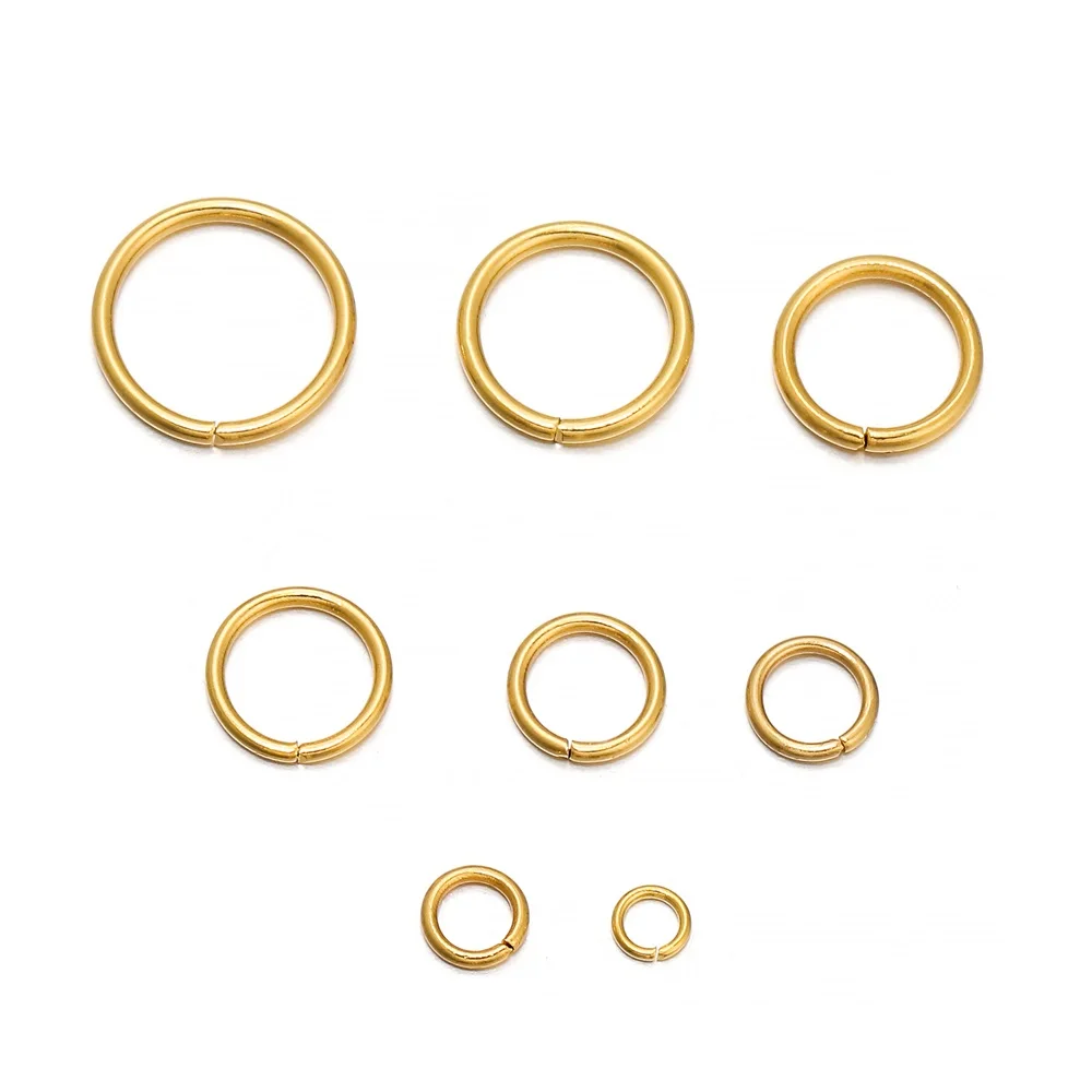 

50-200pcs/Lot 3 4 5 6 8 10mm Stainless Steel Gold Open Jump Rings Split Rings Connector For Jewelry Making Supplies Accessories