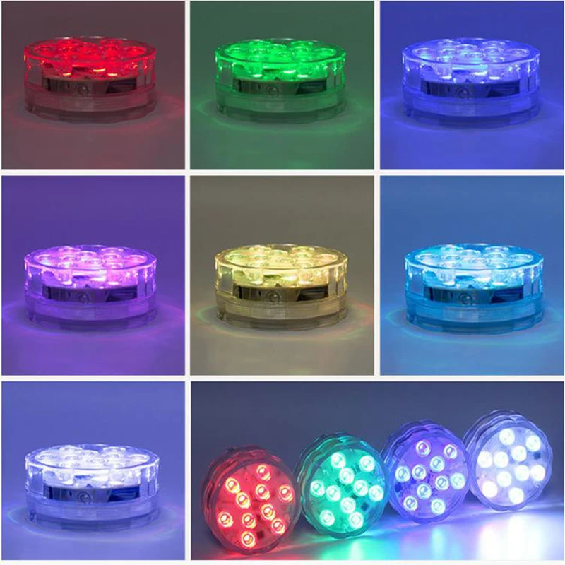 LED Underwater Swimming Pool Light USB Recharge Wireless Remote Control  Submersible Lamp Decor Garden Spa Waterproof