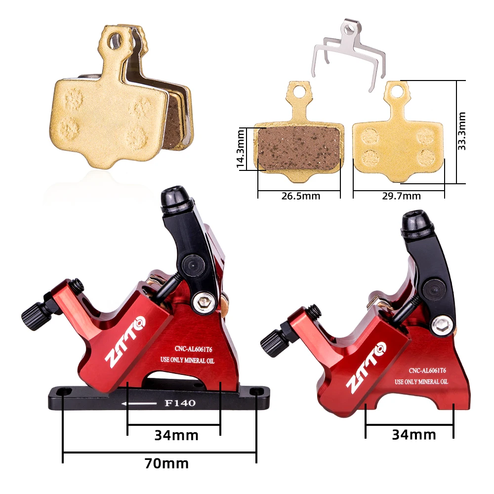 ZTTO Gravel Road Bike Disc Brake Hydraulic Flat Mount CX Rotor Brake Caliper CNC Bicycle Mechanical Wire Pull Metal Pads 105