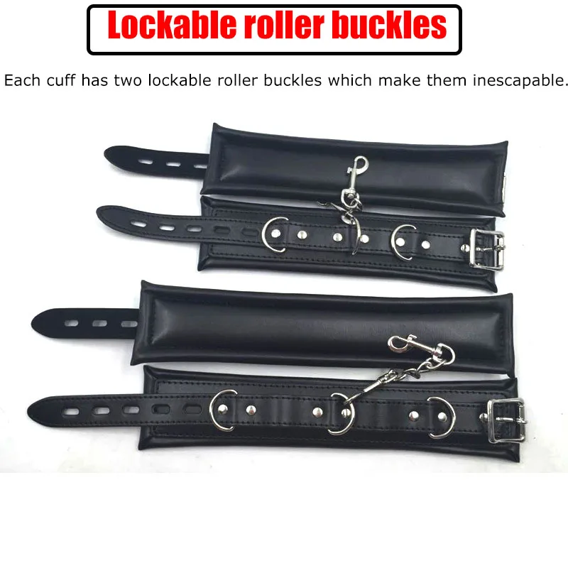 Sex Toys for Couples,Leather Padded Handcuffs,Harness Collar Bdsm,Slave Anklecuffs,Bondage Gear,Adult Games - Image 2