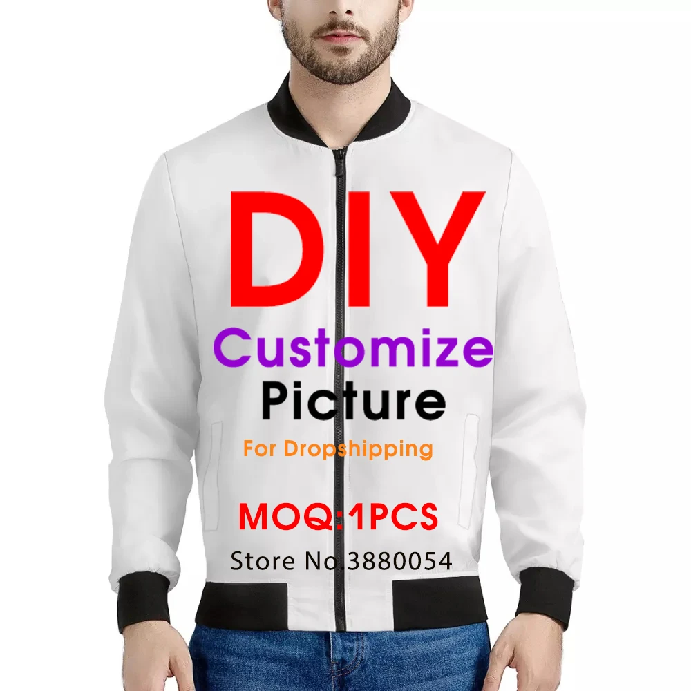 Fashion Men Hoodies Sweatshirts Custom Your Brand Logo Plus Size 4XL Autumn Spring  Zipper Tops Outerwear Drop Shipper Wholesale