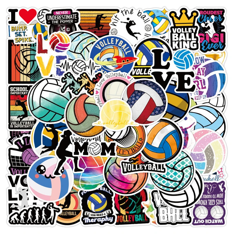 10/30/50 PCS New Volleyball Doodle Graffiti Waterproof Sticker Motorcycle Phone Computer Luggage Fridge Notebook Helmet Guitar