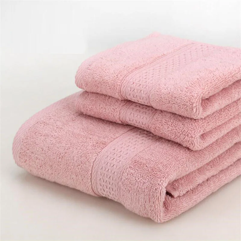 Fashion Hotel Towel Sets 3 Pieces Each Set Towel Combed Cotton Adult Bath Towel Hand Towel Sets 140x70cm 74x33cm 17 Colors