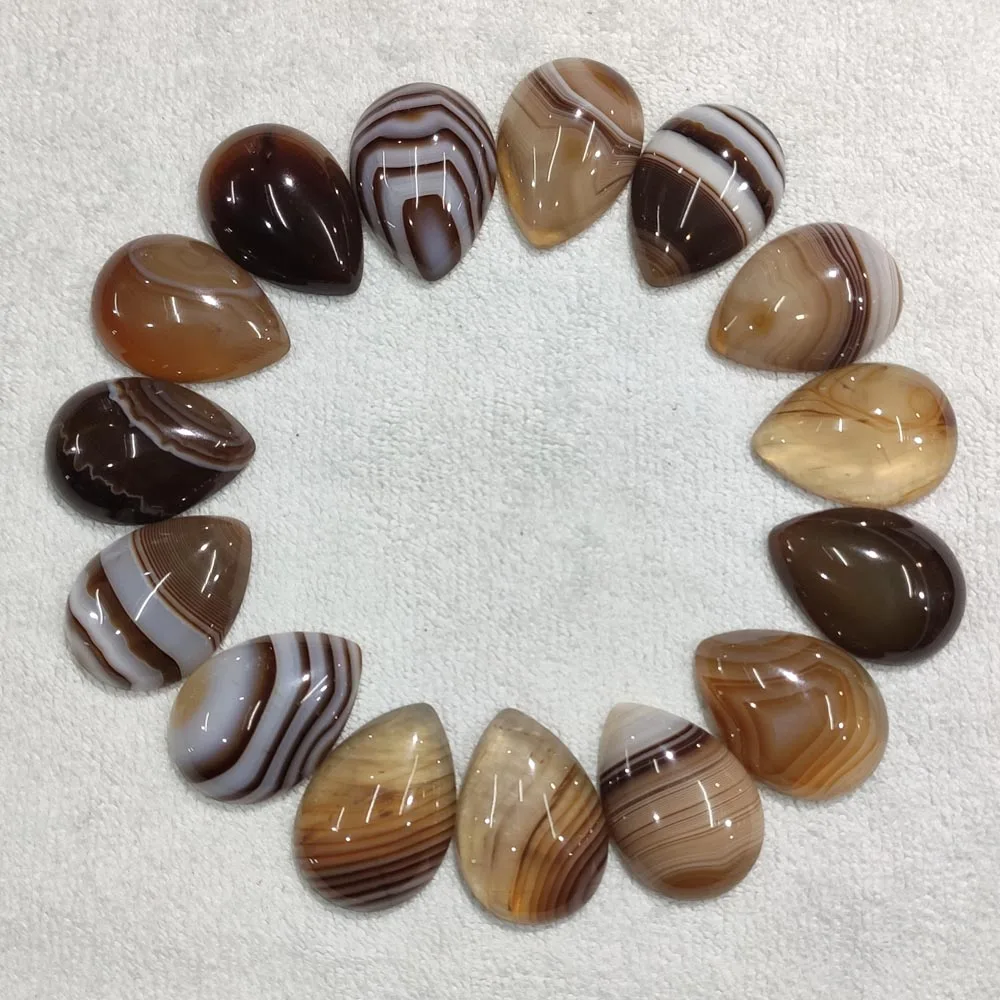 

Wholesale 20pcs/lot fashion natural coffee stripe onyx drop CAB CABOCHON beads 18x25mm for DIY jewelry making free shipping