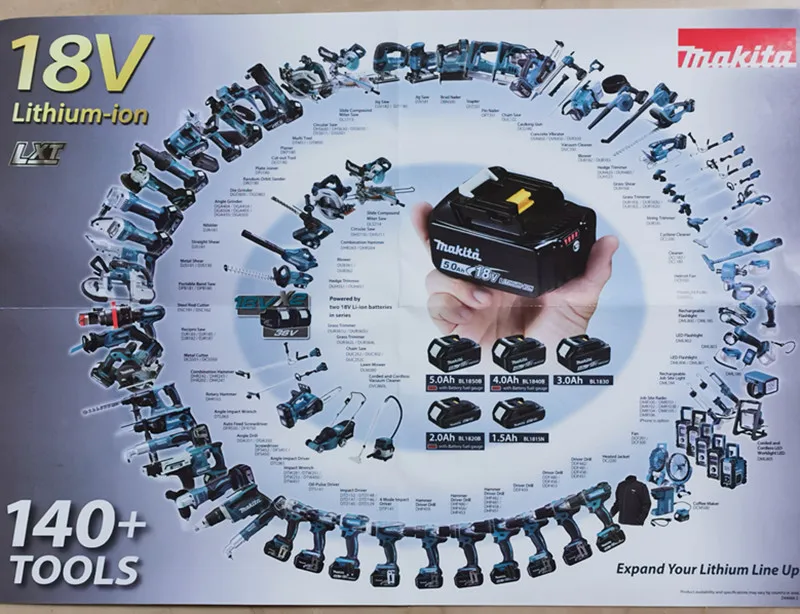 MAKITA Carregador de substituição, DC18SD, 14.4-18V, BL1830B, BL1840B, BL1850B, BL1860B, DC18RC