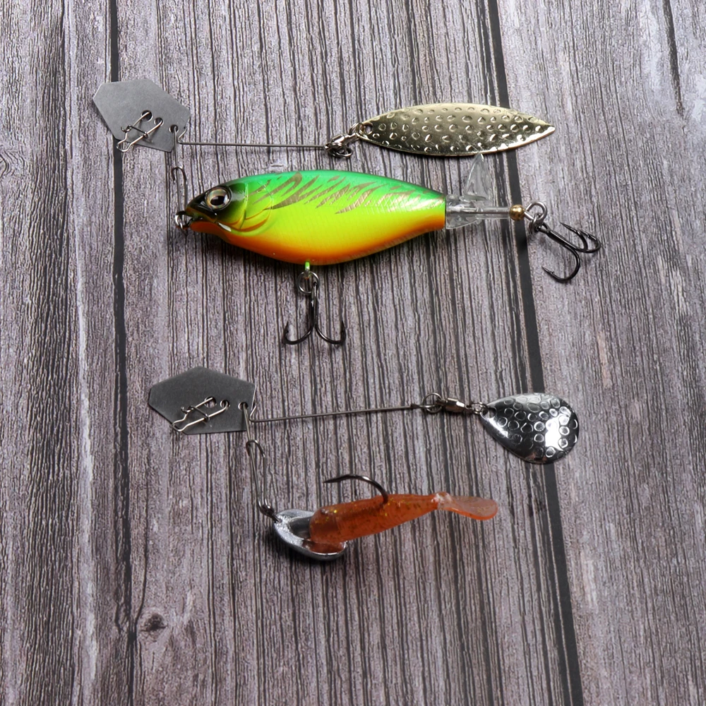 JOHNCOO Fishing Spoon Rig Lure Making Kit 5pcs Colorado Blades Fishing Spinnerbait DIY Spoon Rig Spinner Set Bass Walleye Pike