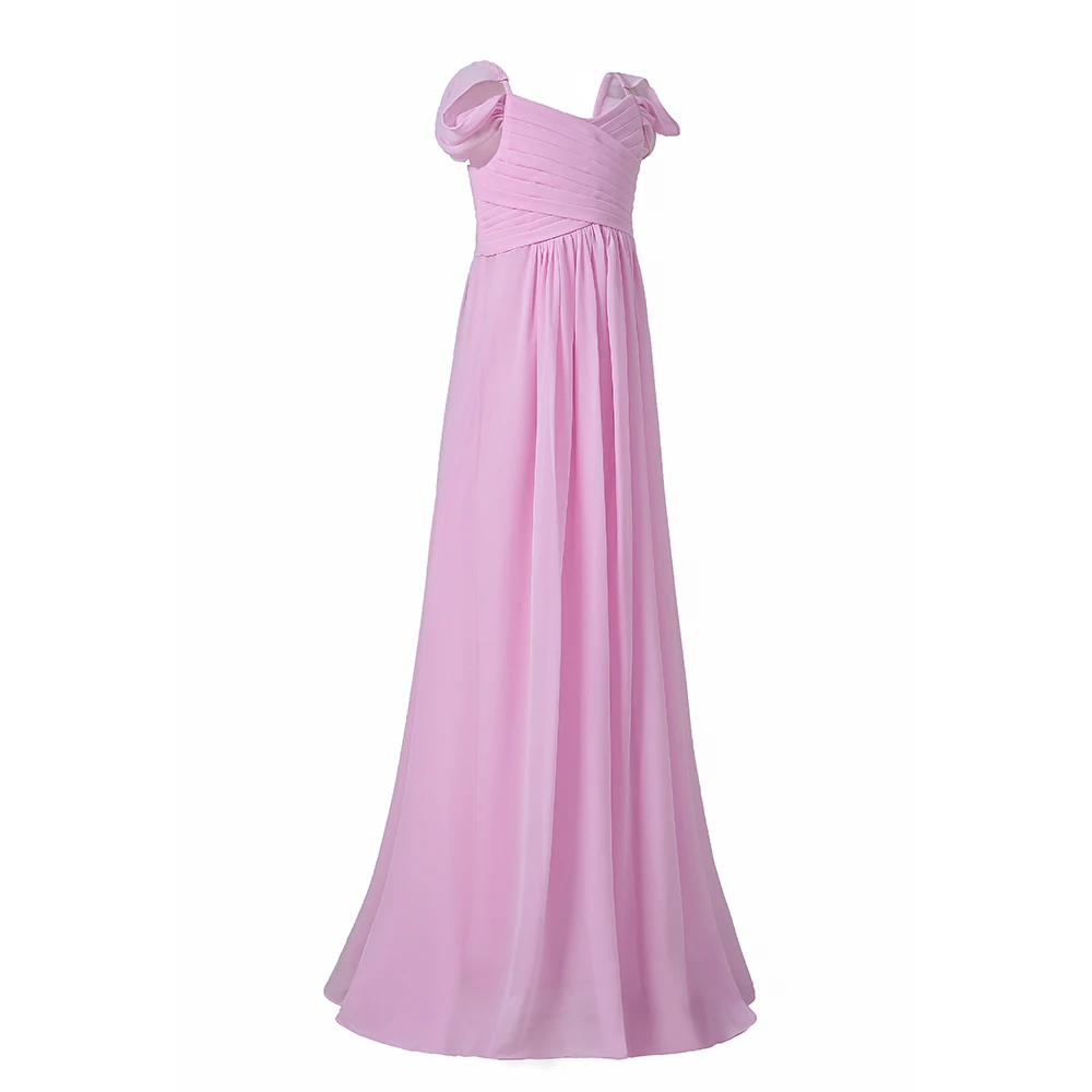 Vestido formal de verão para crianças, roupas longas de princesa, rosa, vestido de aniversário para meninas