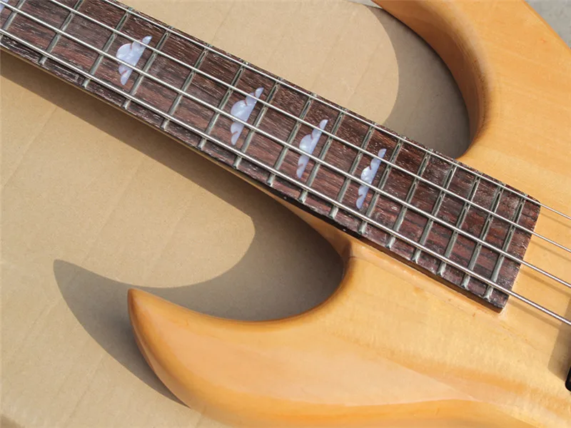 Unusual shape 4Strings Electric Bass Guitar with Rosewood Fretboard,Chrome Hardware Neck through body,Provide customized service