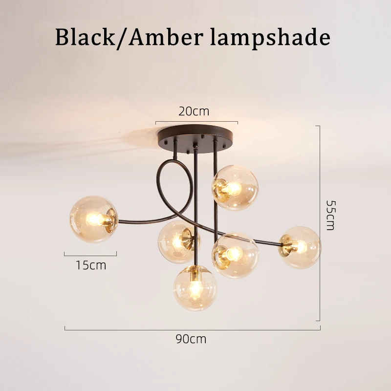 Moderne Scandinavische plafondlamp LED Goud glazen plafondlamp voor Thuis Woonkamer Eetkamer Keuken Slaapkamer glans metaal Glazen Bol Hang