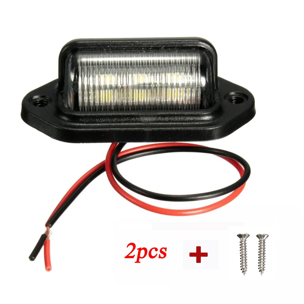 license Plate lights Truck trailer lamp truck Bulbs 6LED for Boat Motorcycle RV Trailer 12V Number Plate Light Car Accessories