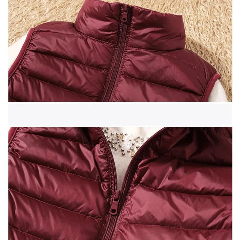 2022 Autumn Winter Down Vest Women Short Vest Lightweight Warm Waistcoat Women\'s Ultra Light Duck Down Coat Sleeveless Jacket