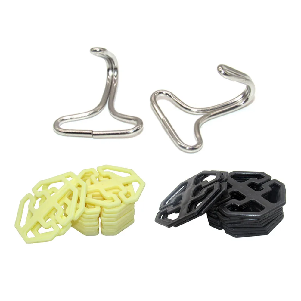 プラスチック製カーシートカバープラムプレート、メタルフック、固定チャック、クリップアクセサリー、10個