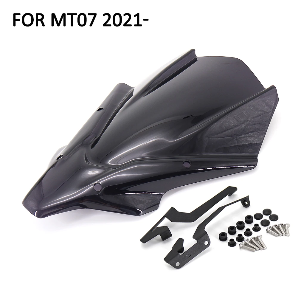 Nieuwe 2021-Motorfiets Voorruit Voorruit Front Screen Voor Yamaha MT-07 Mt 07 MT07 Mt07 Accessoris Transparant/Rook Zwart