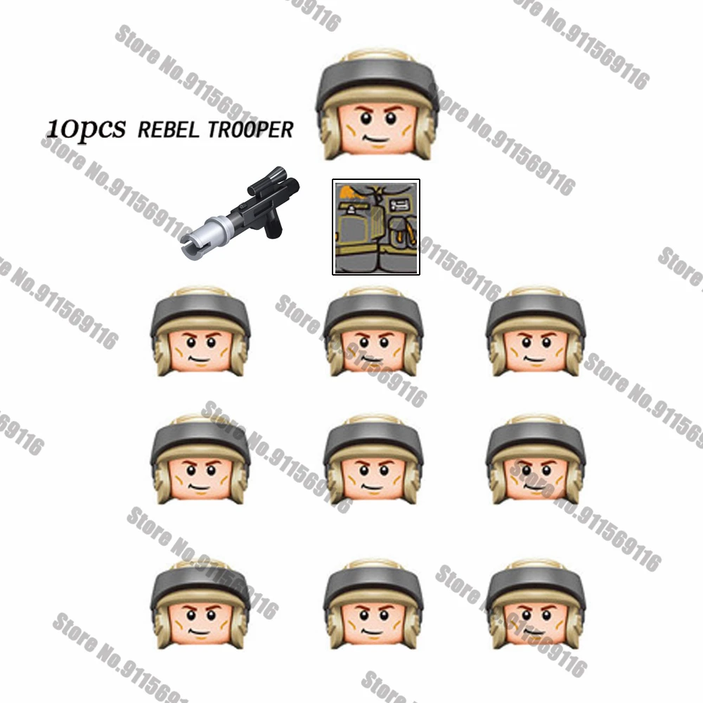 10PCS Rebel Troopers Battle Pack Building Blocks Bricks Star Action Figure Wars Toys Kids