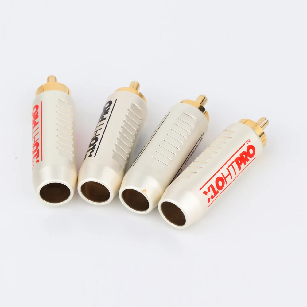 قفل برغي مطلي بالذهب RCA المكونات الذكور ، موصل مكبر الصوت ، قابس قابل للقفل وقابل للتعديل