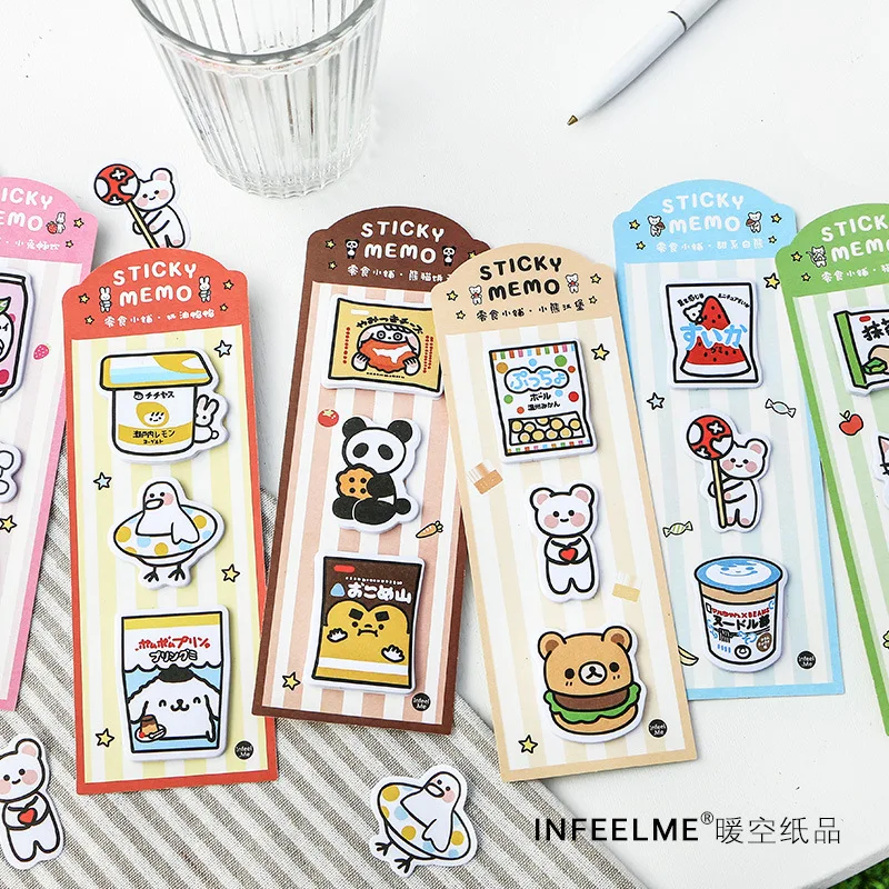 Kawaii Snacks Store Series Sticky Notes Daily DIY Memo Pad Cute Stationery Notepad Escolar Papelaria School Supply Gift