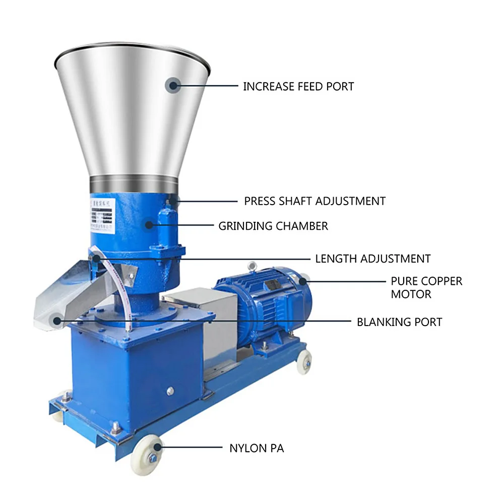 11kw pressa per Pellet mangime per animali mulino a Pellet macchina per Pellet di biomassa 200 kg/h-300 kg/h 500 kg/h-600 kg/h