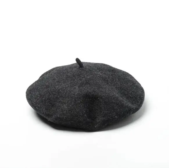 Big Size Beret 100% Wool Vintage Warm Wool Winter Women Beret French Artist Beanie Hat Cap For Men Spring And Autumn Hats