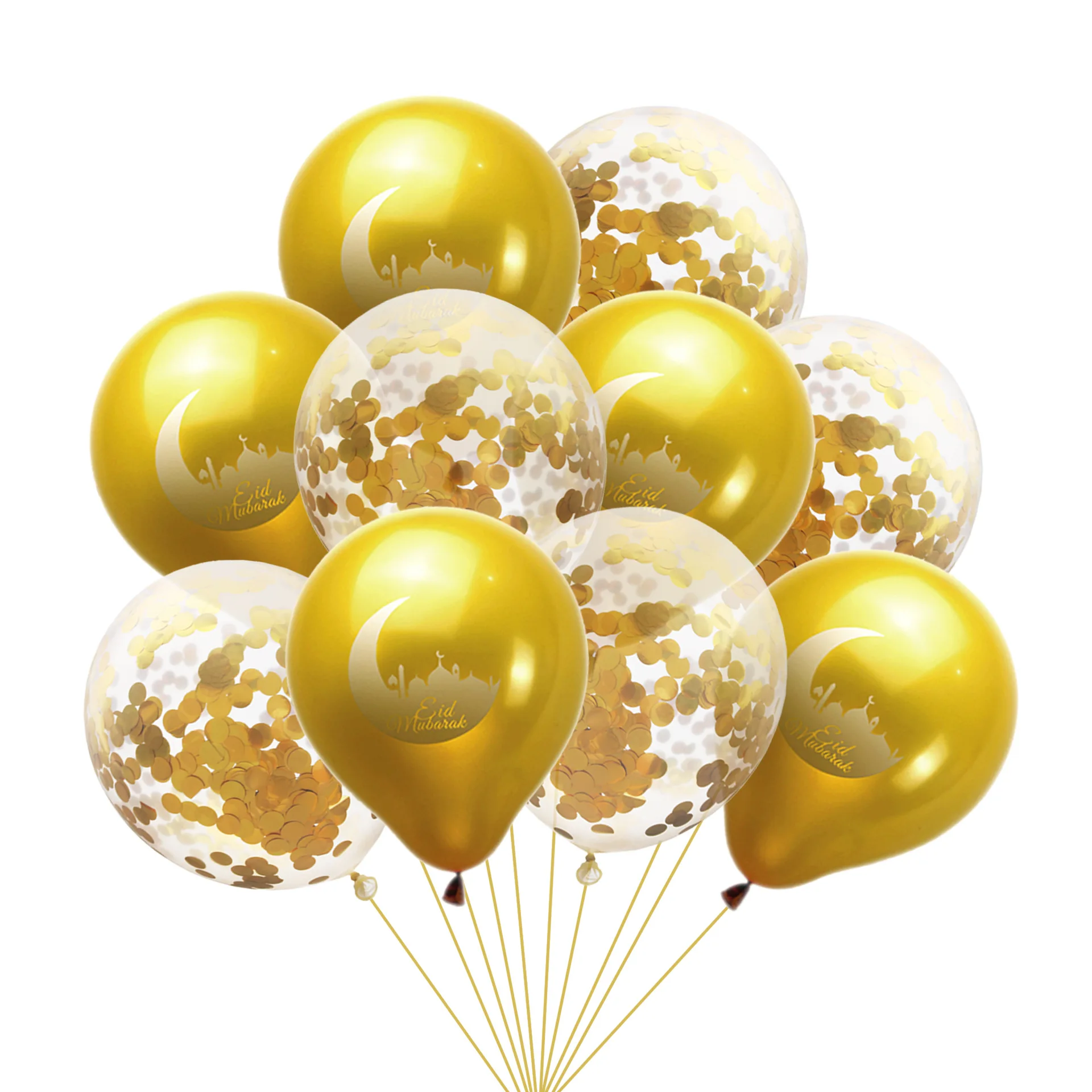 10 шт., декоративные блестящие серебряные и золотые воздушные шары для исламских мусульманских электронных сигарет