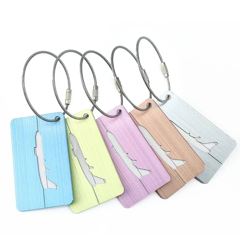 Aluminum Alloy Creative Luggage Tags Air Plane Travel Suitcase Name Address ID Label Address Holder Boarding travel accessories