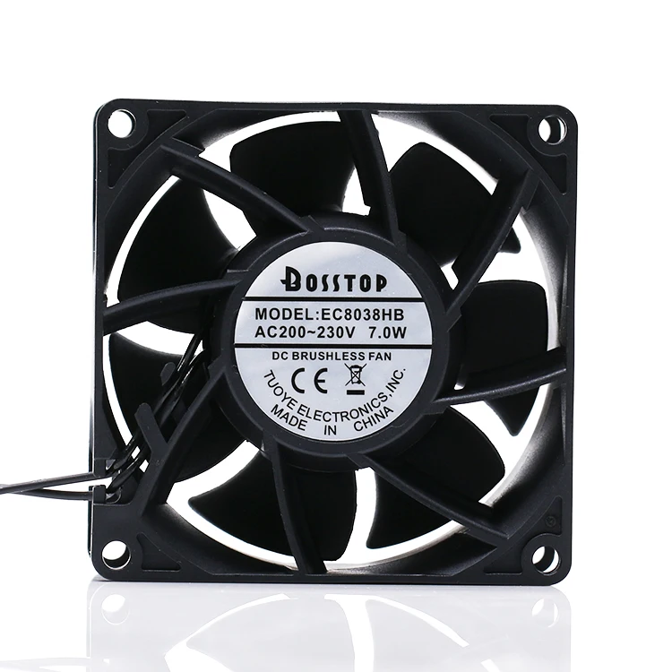 

BOSSTOP EC8038HB Server Cooling Fan AC 230V 7W 80x80x38mm 2-wire