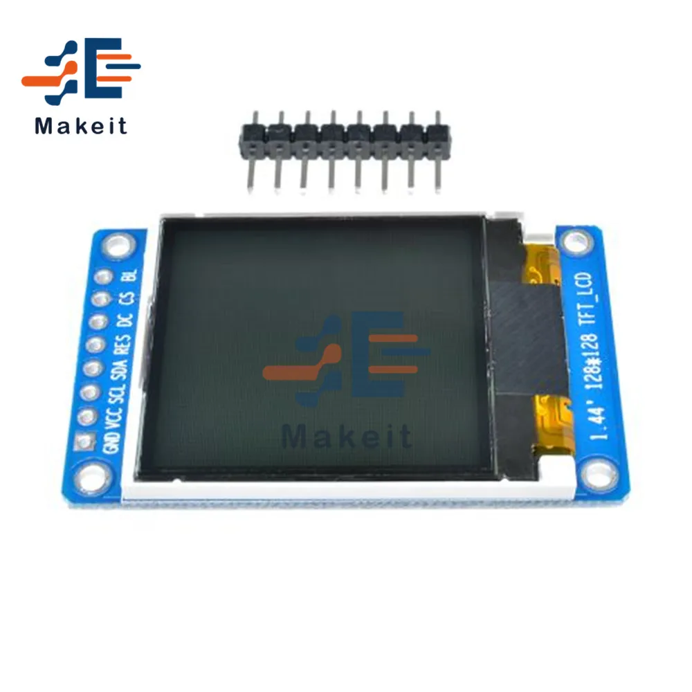 1.44 Inch 1.44" LCD Module 128x128 8 Pin Full Color TFT Resolution SPI Serial Interface ST7735S 3.3V HD Display Screen Board