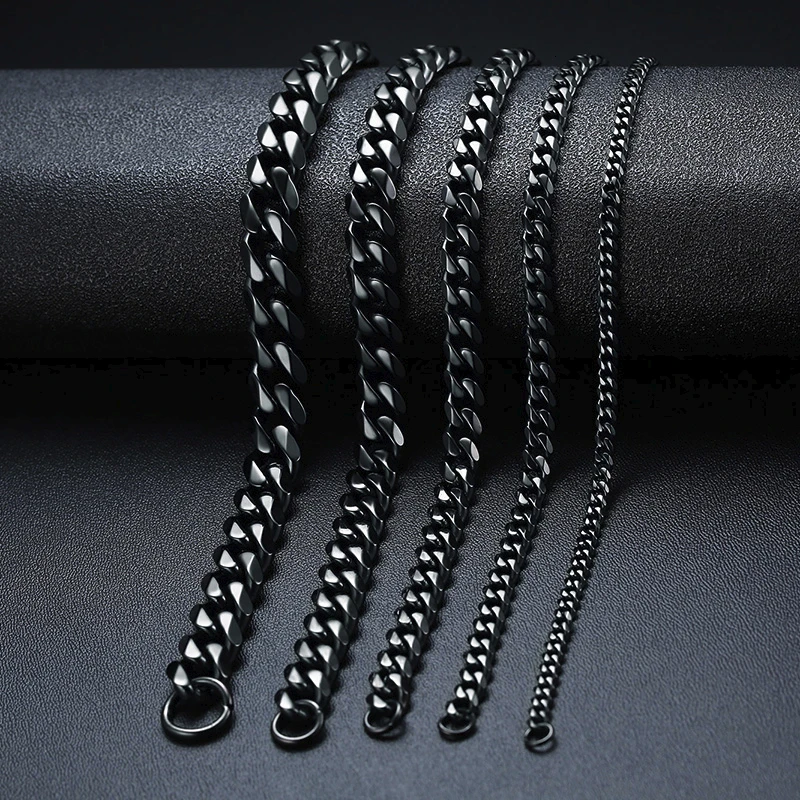 Men's Bracelet Cuban Link Bracelets Stainless Steel Brazalets Men Miami Chain Bracelet Male Jewelry image 3