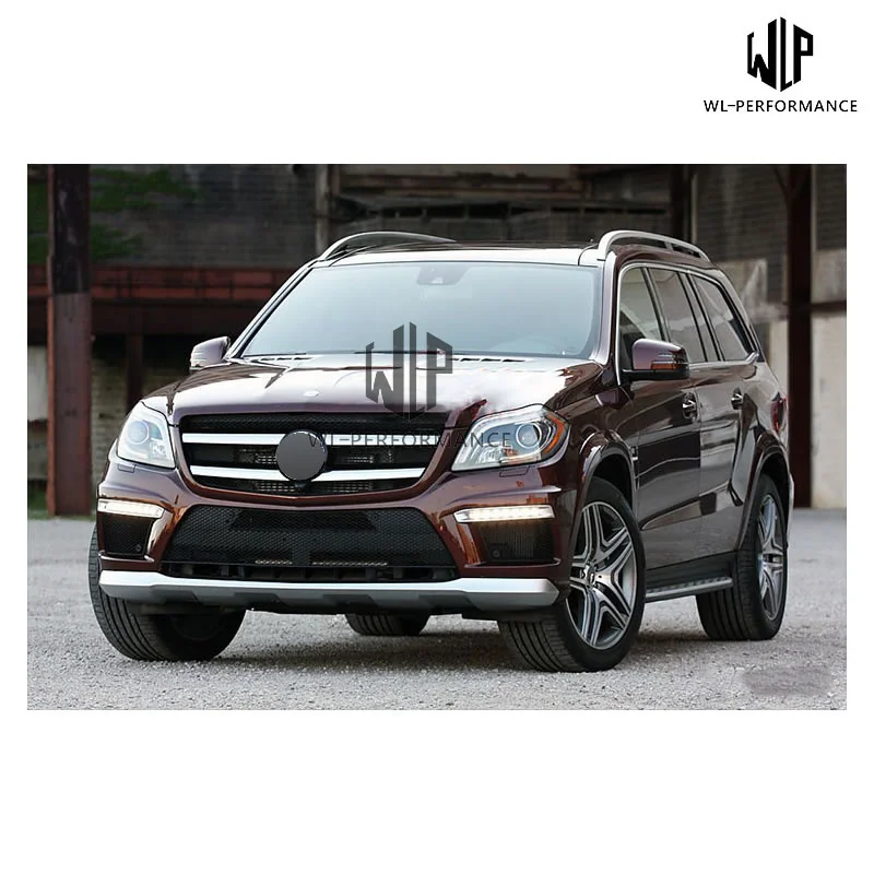 X166 Gl500 Pp Car Body Kit Front Rear Bumper Rear Diffuser with Exhaust Tail Throat for Mercedes-benz Gl63 Amg Style 13-16