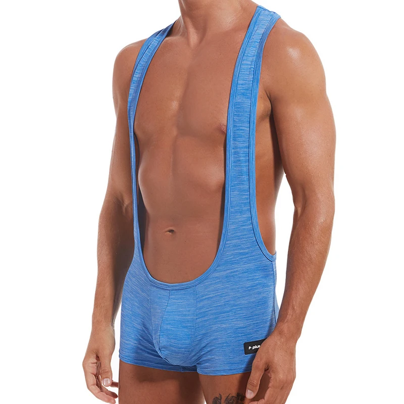 Mens Undershirts Jockstrap Underwear Leotard Sexy Wrestling Singlets Jumpsuits Bodysuits Teddies Open Butt Underwear Plus Size