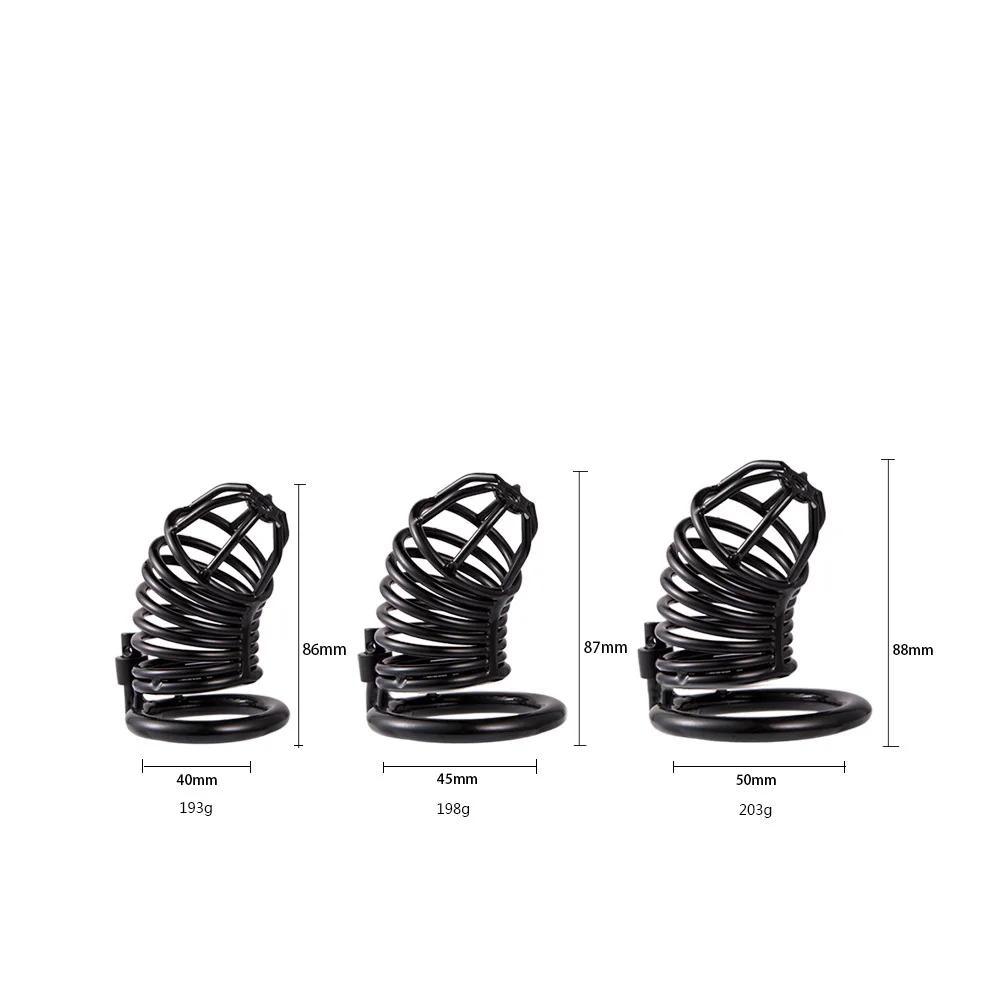 New Black Stainless Steel Male Chastity Cage,Cock Rings Penis Cage Lock Metal Penis Bondage Chastity Device Sex Toys For Men