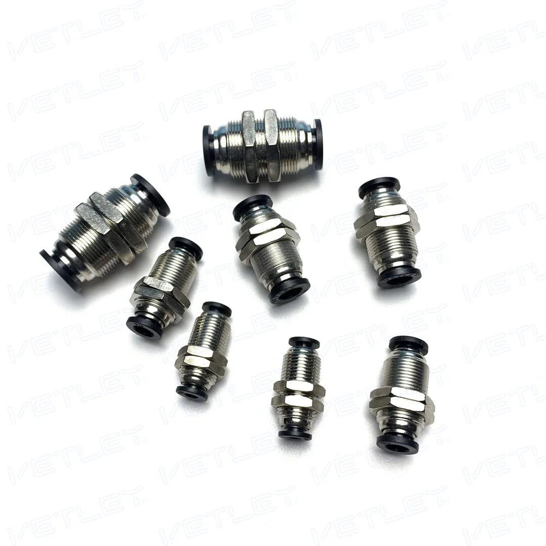 PMM Bulkhead Union inch size PMM 1/4 inch outer diameter PMM 3/8 inch one touch fittings bulkhead union pneumatic air fittings