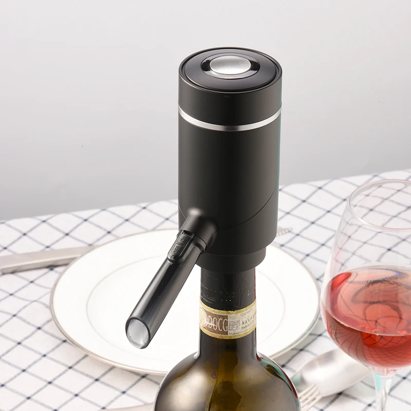 Electric Wine Decanter Dispenser Portable Wine Aerator Pourer Instant Pump One-Touch Automatic USB Fast Rechargeable