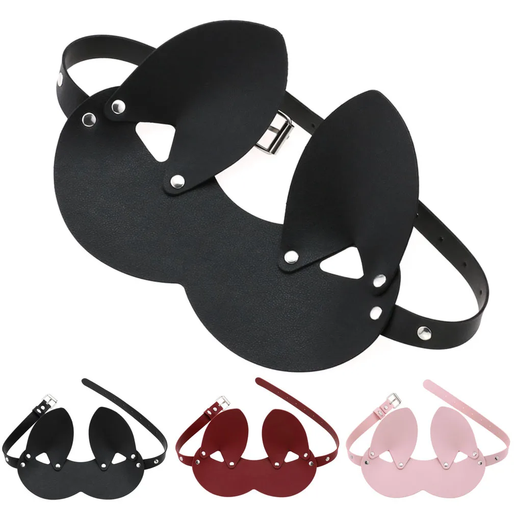 

Black Sexy Leather Masquerade Mask Women Halloween Costume Party Rabbit Bunny Ears Party Carnival Fancy Cosplay Eye Mask Black