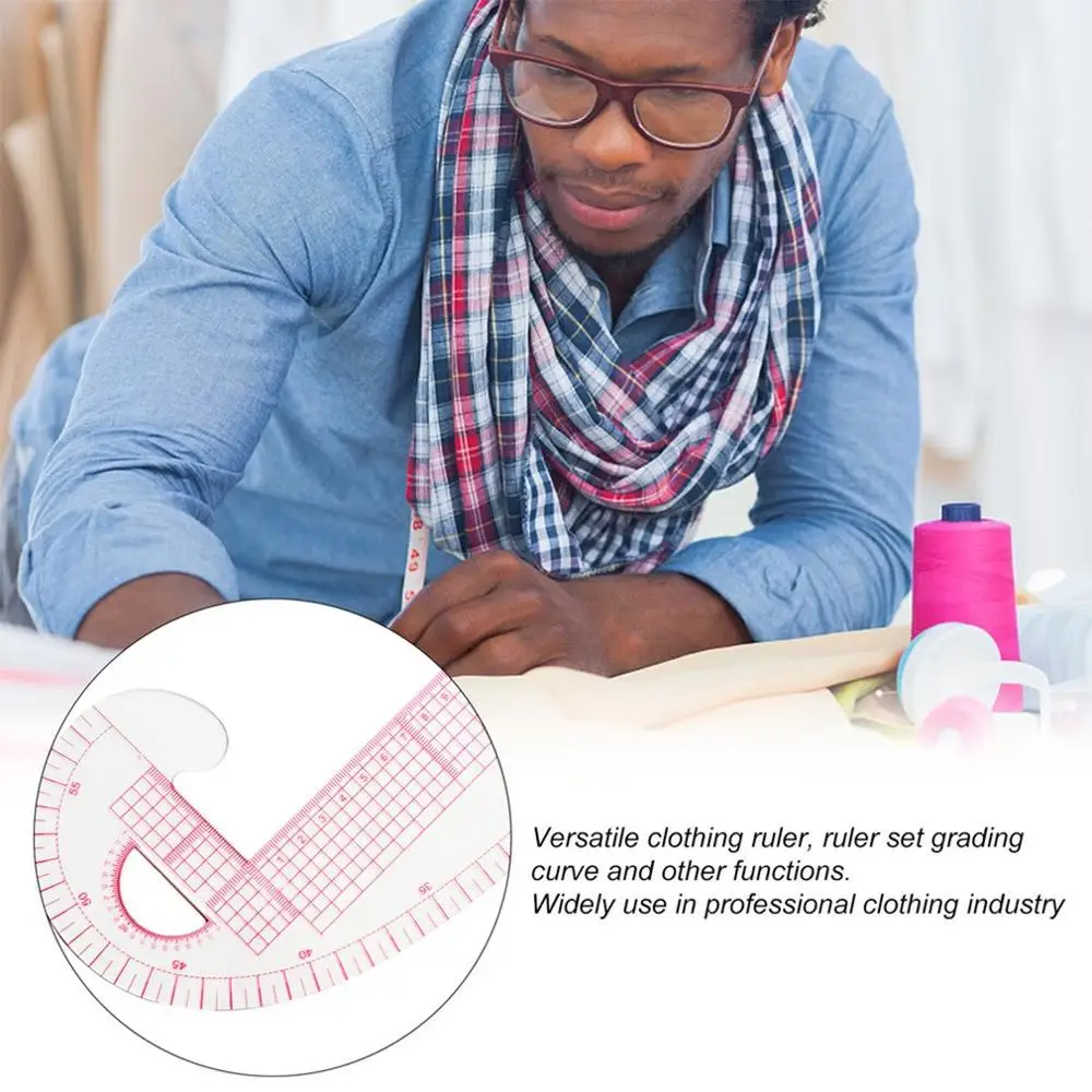 Multifunction 6501 Plastic French Curve Sewing Ruler Measure Tailor Ruler Making Clothing 360 Degree Bend Ruler Tools