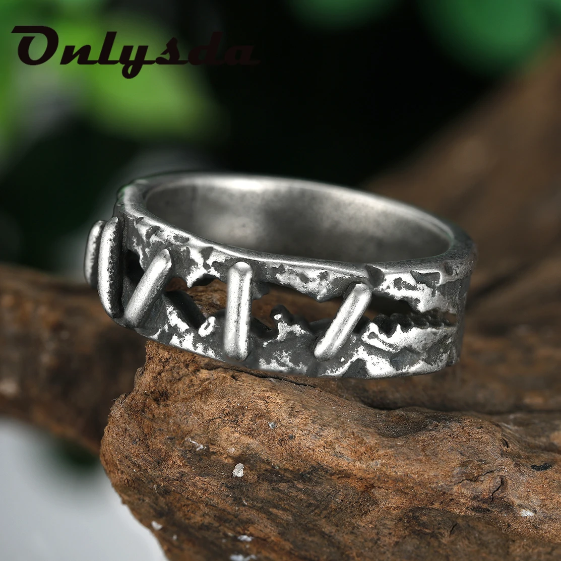 كول الاشياء العتيقة Vintage 316L الفولاذ المقاوم للصدأ حلقة فرانكنشتاين اللحم القلق خاتم الزفاف الفرقة خواتم الرجال السائق مجوهرات هدية #4