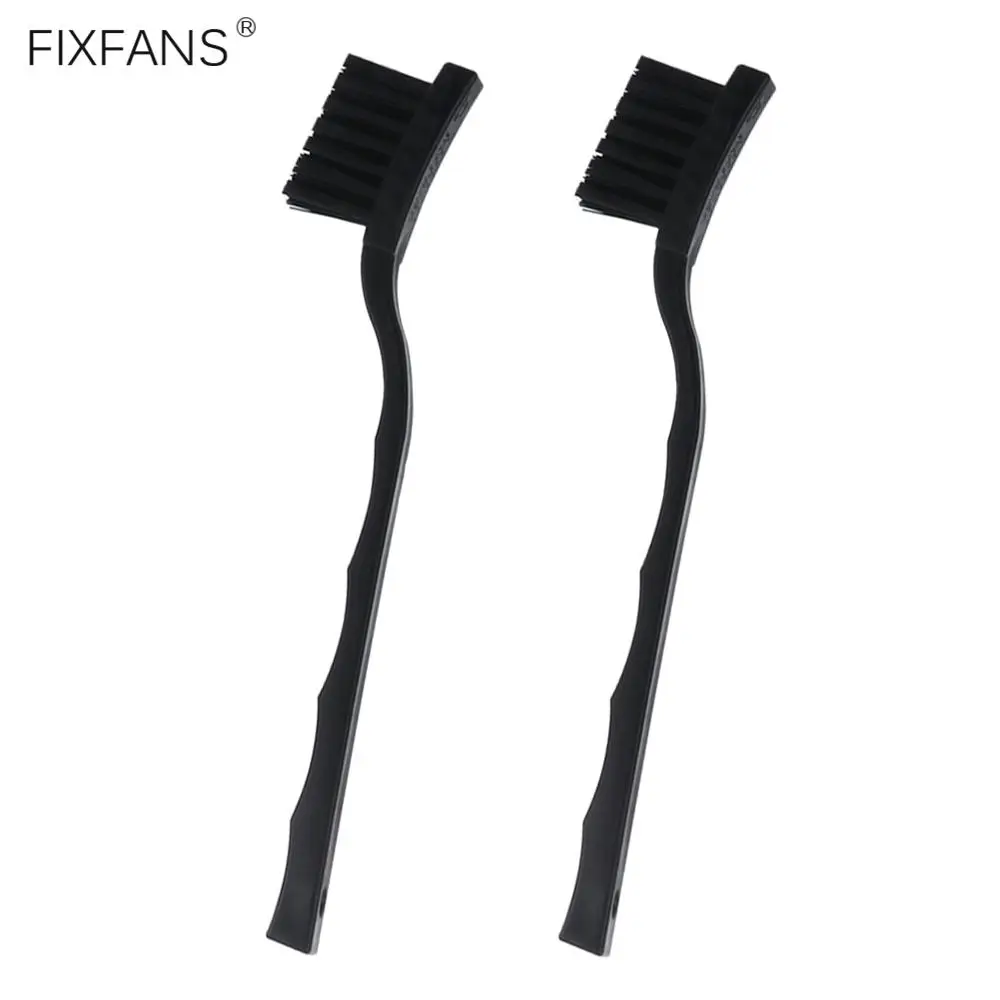 FIXFANS 2Pcs 17cm Black Anti Static Nylon Brushes PCB Cleaner Brush for Mobile Phone Tablet Laptop Computer Cleaning Repair Tool