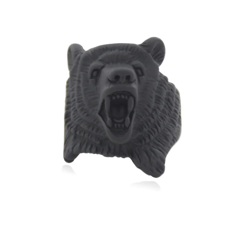 Fashion Vintage Viking Roaring Grizzly Bear Ring Anel Men Retro Style Cool Big Animal Polar Bear Rings For Women Gifts Anillos