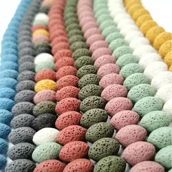 Natural Lava Rock Beads5X8/10x15mm Multi Color Volcanic Stone Loose Beads For DIY Necklace Bracelets Earring Jewelry Making