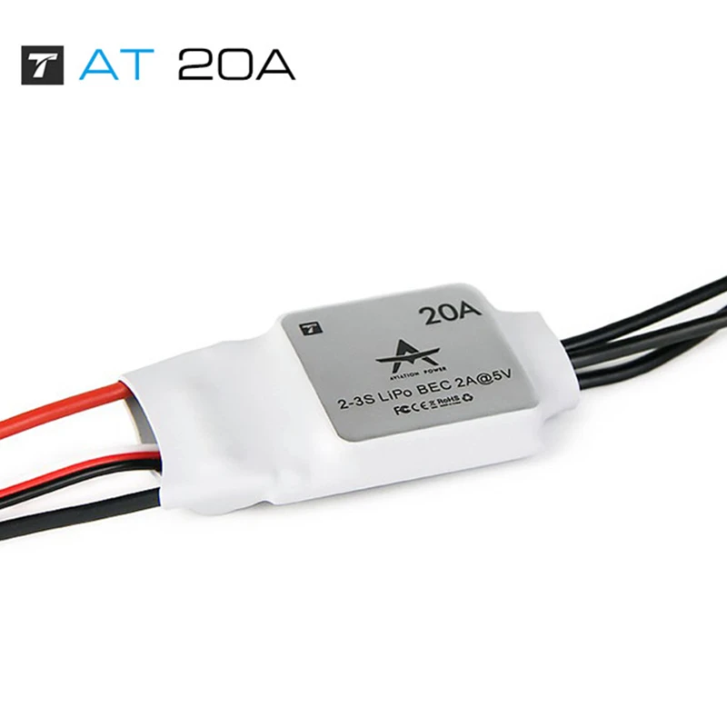 

T-MOTOR AT series ESC AT 20A speed controller 2-3s Fixed-wing ESC support BEC output For RC fixed-wing airplane RC Model