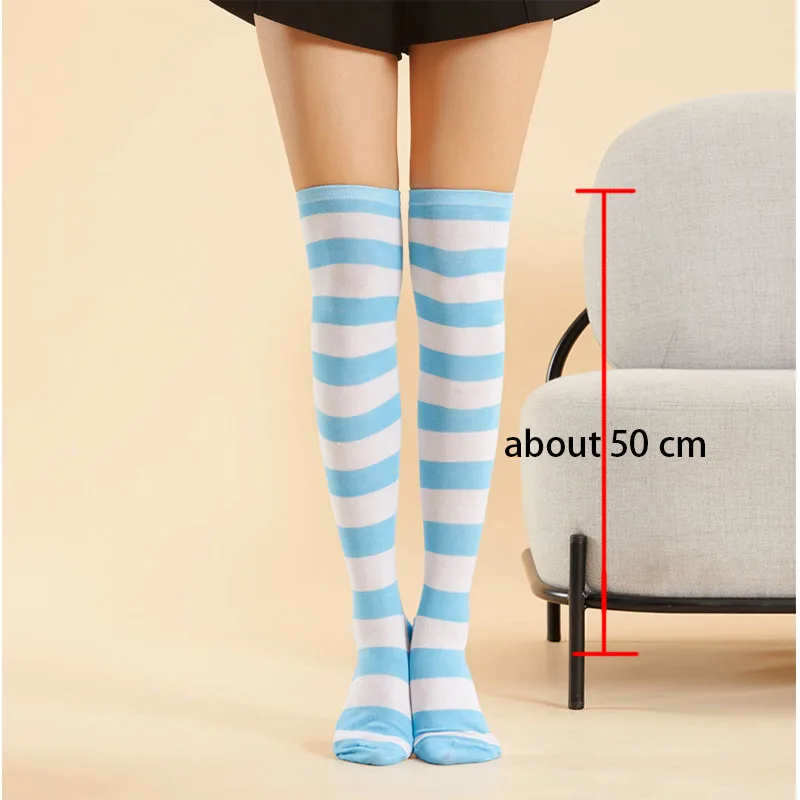 Striped Socks Cotton Over Knee Socks Women Girls Socks Long Socks for Party