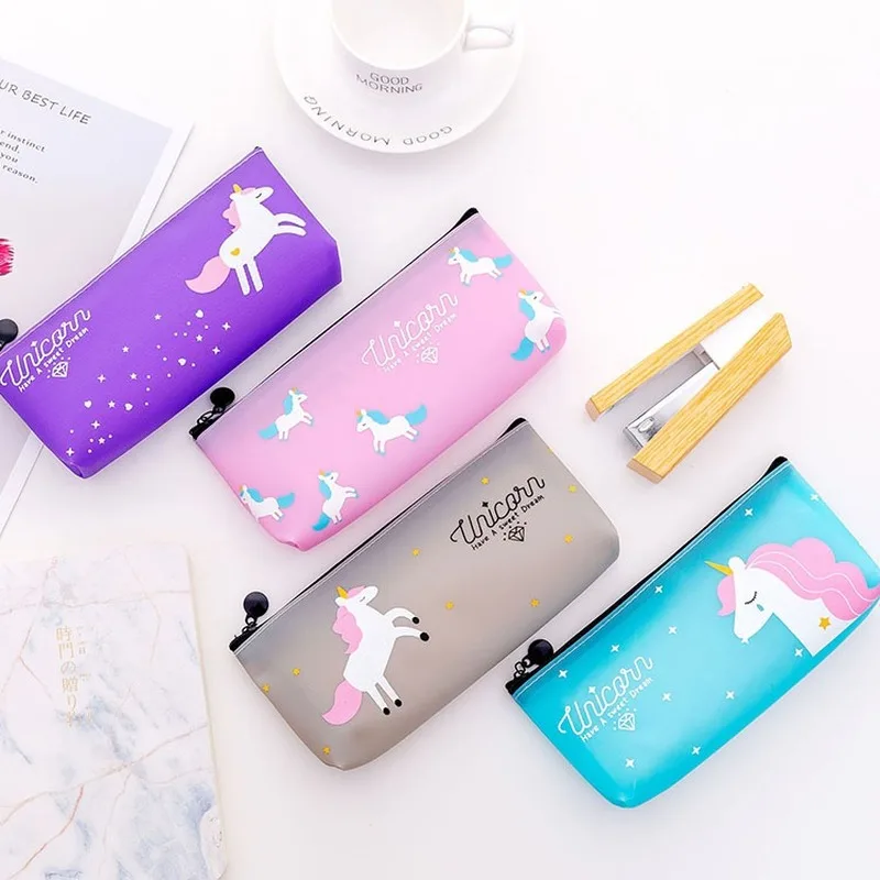 8PCs Student Stationery Cute Dreamy Pony Girl Heart Pencil Case Creative Student Large Capacity Pencil Bags Korean Bag Wholesale