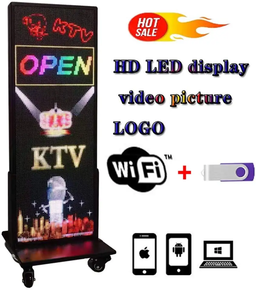 Vertical LED Sign, Programmable LED Signs Full Color P4 14\