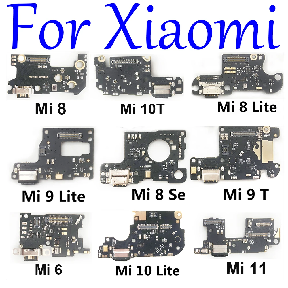 For Xiaomi Mi 8 10T 9 Lite CC9 8Se 11 6 8 9T Pro 10T USB Charging Port Charger Dock Plug Connector Board Flex With Microphone