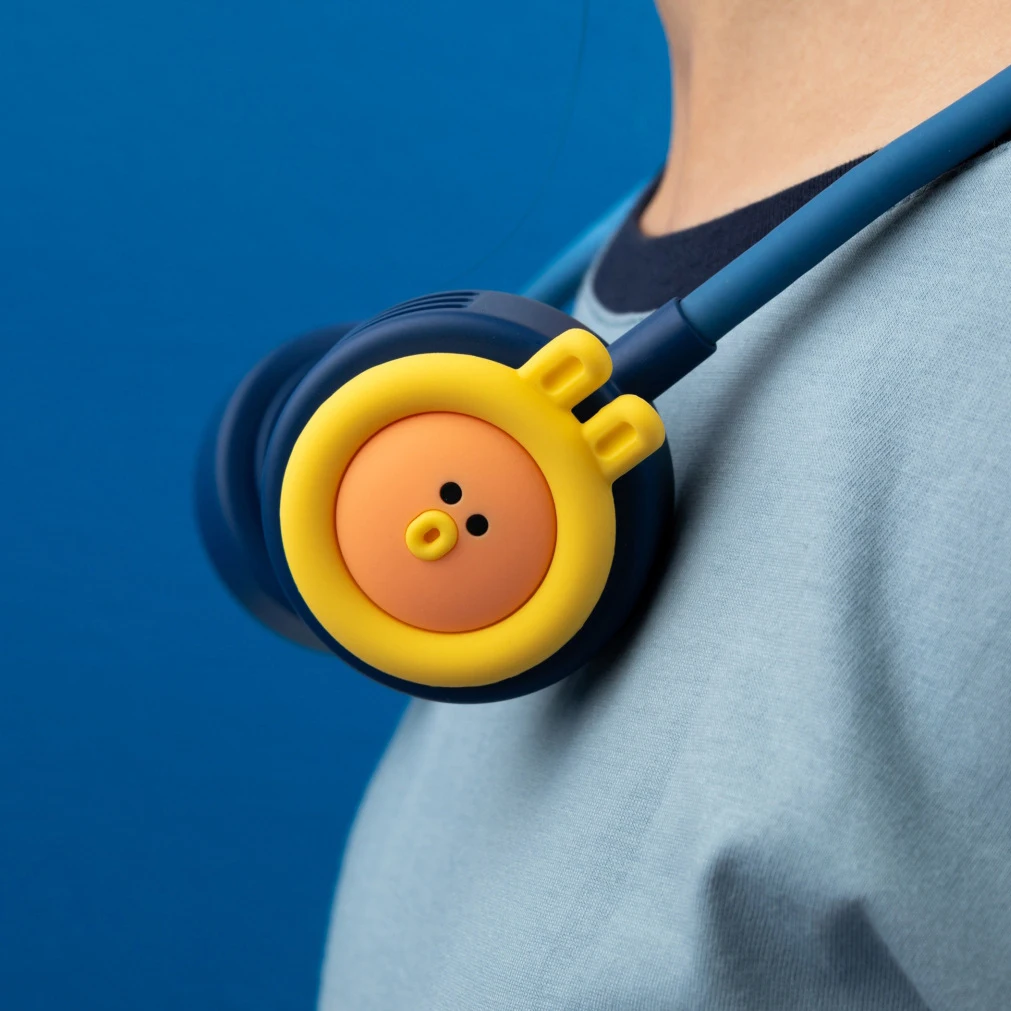 Mini ventilador portátil mãos-livres pendurar ao redor do pescoço recarregável à pilha doce rosa esporte ventilador de refrigeração usb