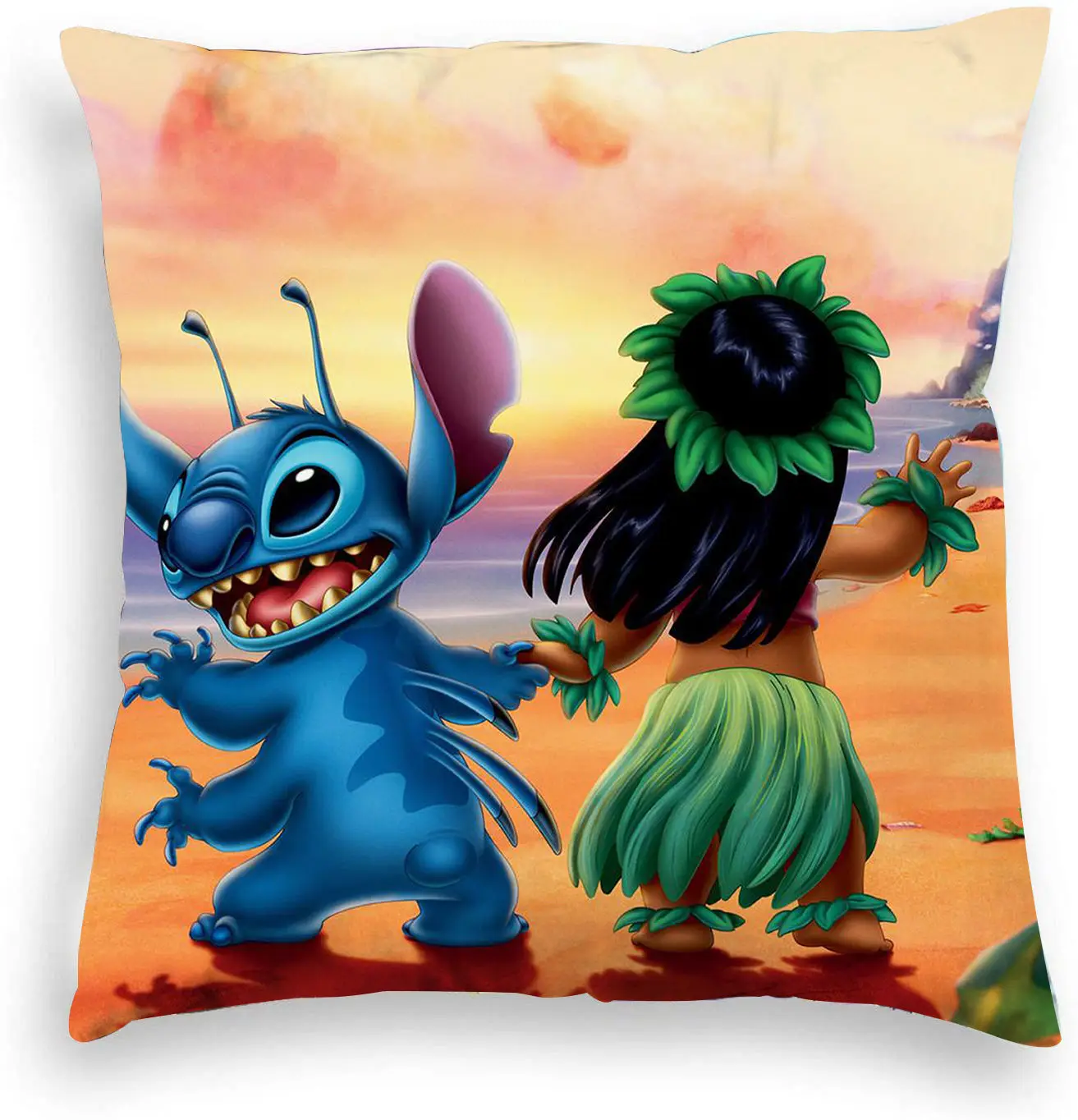 Hot Disney Stitch obicia na poduszki pluszowe zabawki Stitch poszewka Anime kawaii poszewki na poduszki prezent do dekoracji domu 45x45cm