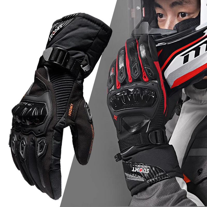 SUOMY Motorcycle Gloves Men Waterproof Windproof Winter Warm Moto Biker Gloves Motorbike Riding Touch Screen Gant Moto Guantes