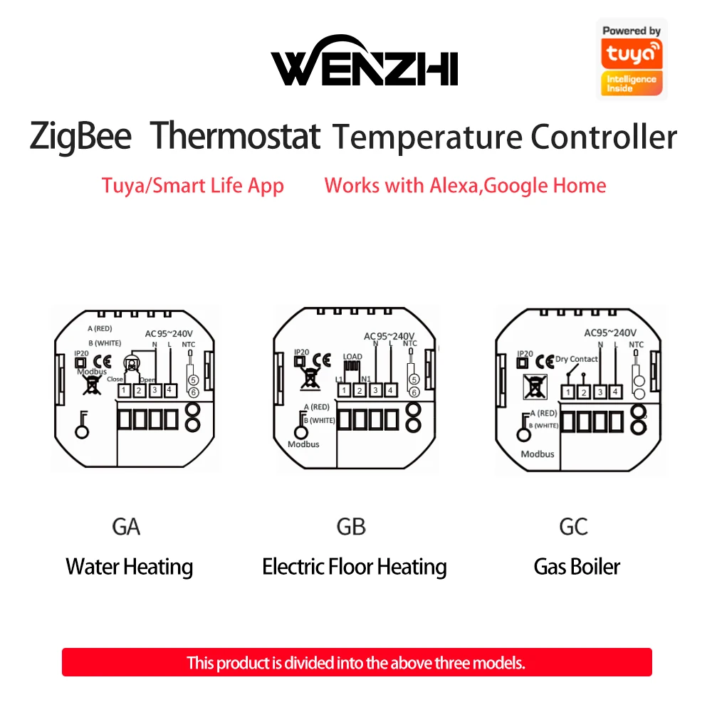 ZigBee 3.0 Thermostat Temperature Controller Systems Water Electric Floor Heating Gas Boiler Smart Life Tuya Alexa Google Home