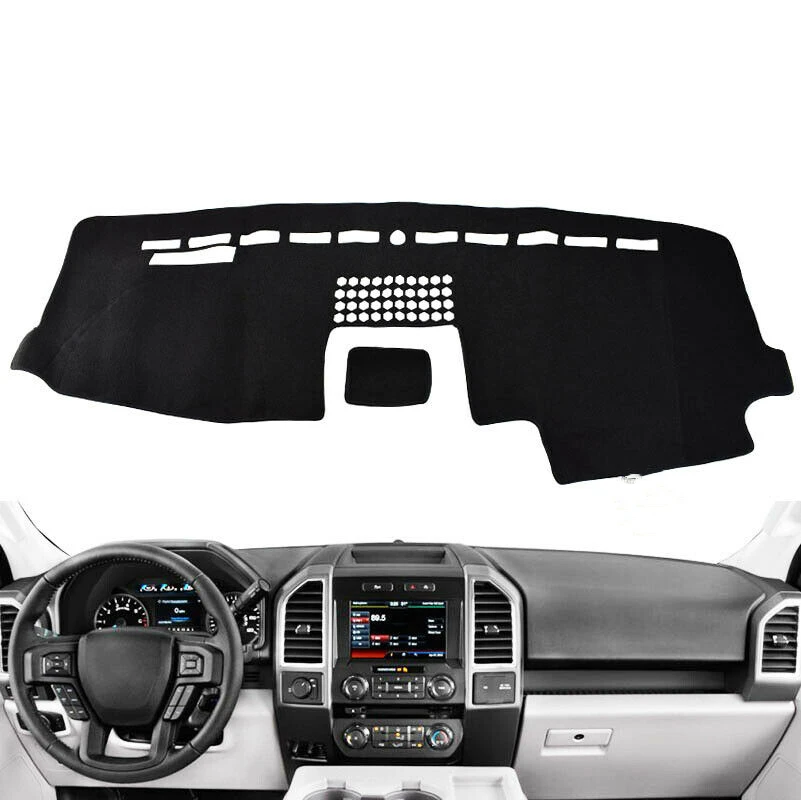 

For Ford F150 F-150 2015-2018 Black Front Dashboard Cover Carpet Car Dash Board Heat Proof Mat Anti-Sun Shield Pad Shade Strip