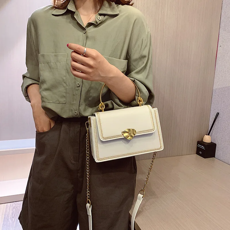 JIULIN New Type Metal Blade Lock piccola borsa quadrata Baituan Slant Bag Fashion Designer borsa a tracolla singola 2020 donna hangdbag